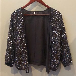 Sequin zip up jacket